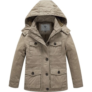 WenVen Boys’ & Girls’ Winter Cotton Fleece Lined Warm Coat Parka Jacket(Khaki)