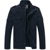 WenVen Men’s Military Jacket Fleece Lined Winter Puffer Coat Cotton Windbreaker Parka(Navy)