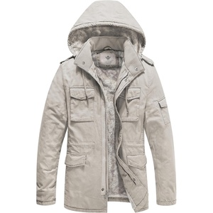 WenVen Men’s Winter Thickened Military Parka Jacket Warm Coat(Desert Sand)