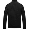 WenVen Men’s Spring Canvas Military Jacket Casual Lightweight Cotton Coat(Black)