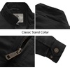 WenVen Men’s Spring Canvas Military Jacket Casual Lightweight Cotton Coat(Black)