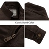 WenVen Men’s Spring Canvas Military Jacket Casual Lightweight Cotton Coat(Brown)