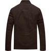 WenVen Men’s Spring Canvas Military Jacket Casual Lightweight Cotton Coat(Brown)