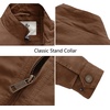 WenVen Men’s Spring Canvas Military Jacket Casual Lightweight Cotton Coat(Coffee)