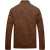 WenVen Men’s Spring Canvas Military Jacket Casual Lightweight Cotton Coat(Coffee)
