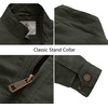 WenVen Men’s Spring Canvas Military Jacket Casual Lightweight Cotton Coat(Green)