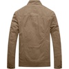 WenVen Men’s Spring Canvas Military Jacket Casual Lightweight Cotton Coat(Khaki)