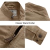WenVen Men’s Spring Canvas Military Jacket Casual Lightweight Cotton Coat(Khaki)