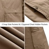 WenVen Men’s Spring Canvas Military Jacket Casual Lightweight Cotton Coat(Khaki)