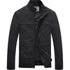WenVen Men’s Spring Canvas Military Jacket Casual Lightweight Cotton Coat(Grey)
