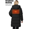 Wenven Women Waterproof Heated Jacket 3 Heat Settings with 20000mAh Battery(Black)