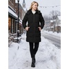 Wenven Women Waterproof Heated Jacket 3 Heat Settings with 20000mAh Battery(Black)