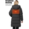 Wenven Women Waterproof Heated Jacket 3 Heat Settings with 20000mAh Battery(Grey)