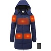 Wenven Women Waterproof Heated Jacket 3 Heat Settings with 20000mAh Battery(Blue)