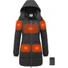 Wenven Women Waterproof Heated Jacket 3 Heat Settings with 20000mAh Battery(Grey)