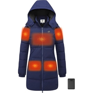 Wenven Women Waterproof Heated Jacket 3 Heat Settings with 20000mAh Battery(Blue)