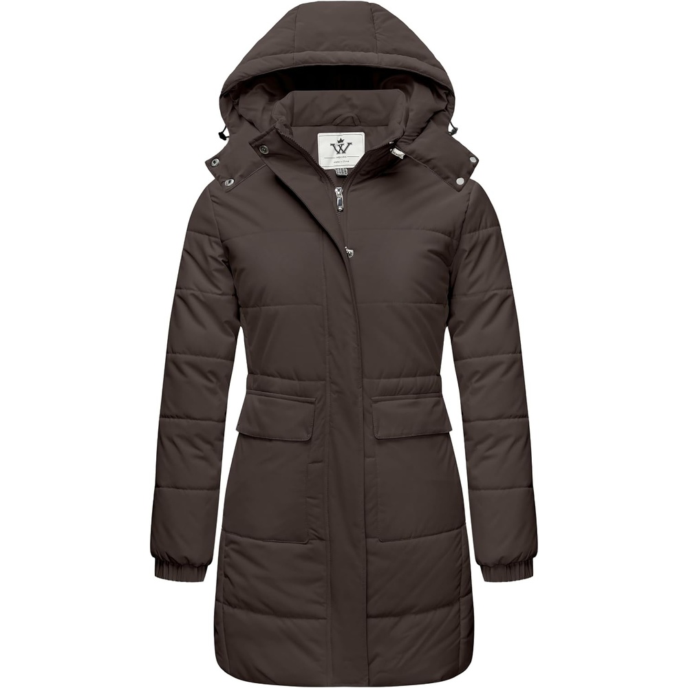 image:imageWenven Womens Winter Warm Puffer Coat Thicken Long Parka Jacket with HoodCoffee