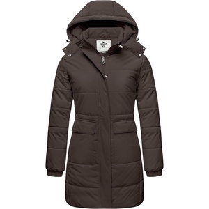 Wenven Women’s Winter Warm Puffer Coat Thicken Long Parka Jacket with Hood(Coffee)